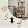 A kitchen shelf unit with various kitchen appliances and items on display, with close-up insets highlighting product features. Produktbild-Vorschau