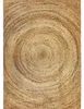 Teppich Jute handgewebt rundes Muster Natur 160x230 Produktbild-Vorschau 1