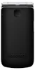 The back of a black flip phone is shown against a white background. Voir les images du produit