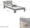 Homestyle4u Einzelbett Holzbett 90x200 mit Lattenrost Grau Produktbild-Vorschau 7
