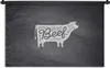 MuchoWow® Wandteppich Wandbehang Kuh - Steak - Weiß 60x40 Produktbild-Vorschau 1