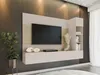 A modern living room with a wall-mounted entertainment unit. Produktbild-Vorschau