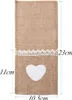 40 Stück Jute Bestecktaschen Spitze Besteck Sackleinen Produktbild-Vorschau 2