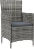 vidaXL Gartenstühle mit Kissen 4 Stk. Poly Rattan Grau Produktbild-Vorschau 1