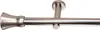 A close-up view of a metal curtain rod with a decorative end piece and a ceiling mount. Produktbild-Vorschau