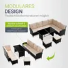 Juskys Polyrattan Lounge Manacor - Sofa, Tisch, Hocker & Produktbild-Vorschau 6