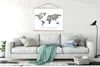 MuchoWow® Textilposter Weltkarte - Schwarz - Fingerabdruck Produktbild-Vorschau 3