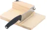 A wooden bread slicer with a metal blade and black handle, shown on a white background. Náhled obrázku produktu