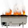 A close-up, studio shot of an electric fireplace insert with simulated flames and smoke. Produktbild-Vorschau