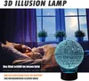 A child sleeping in bed with a glowing 3D lamp in the shape of the Death Star. Produktbild-Vorschau