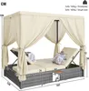MODFU  Gartenmöbel Gartenliege Rattanliege Doppelbett Produktbild-Vorschau 7