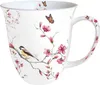 Tasse 10cm Porzellan mit Kirschblüten & Vogel Motiv Rosa / Produktbild-Vorschau 3