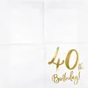 Servietten 40. Geburtstag 33x33cm 20 Stück, weiß / gold Produktbild-Vorschau 2