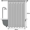 Tenda da doccia lunghezza extra Trasparente 180x220 Anteprima dell’immagine prodotto 7