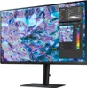 A Samsung monitor displaying a colorful abstract image and software interface. Produktbild-Vorschau