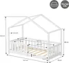 ML-Design Kinderbett Hausbett 70x140 cm Weiß mit Matratze Produktbild-Vorschau 9