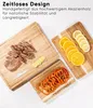 Three wooden cutting boards with food items on them, arranged diagonally on a white surface. Náhled obrázku produktu