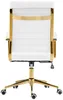 A white office chair with gold accents is shown from the back. Podgląd zdjęcia produktu