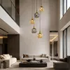 ZMH Hanglamp 5 lichts glas 160cm hoogte verstelbare Productafbeelding-voorbeeld 2