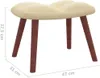 vidaXL Fauteuil à bascule avec tabouret blanc crème velours Voir les images du produit 19