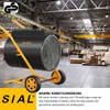 A black and yellow industrial heater on wheels in a warehouse setting. Anteprima dell’immagine prodotto