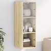 Nástěnná skříňka se skleněnými dvířky Sonoma dub 35x37x100 Náhled obrázku produktu 2