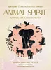 The image is the cover of a card set and accompanying book titled 'Animal Spirit'. It features illustrations of various animals arranged around a central illustration of elephants. Voir les images du produit