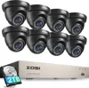 ZOSI 8CH 2MP 1080P Dome Überwachungskamera Set mit 2TB Produktbild-Vorschau 1