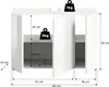 Vira meuble sous lavabo 3 portes, 5 tiroirs blanc brillant, Voir les images du produit 4