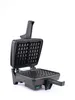 A black waffle iron is shown open against a white background. Náhled obrázku produktu