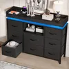 ProximaX Schwarze Kommode mit 8 Schubladen, Ladestation & Produktbild-Vorschau 2
