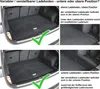 The image shows two configurations of a car trunk with an adjustable floor, illustrating the difference in cargo space when the floor is in the upper or lower position. It includes German text explaining the functionality. Náhľad obrázku produktu