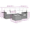 9-tlg. Garten-Sofagarnitur mit Kissen Grau Poly Rattan Produktbild-Vorschau 8