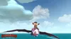 A person riding a dragon over the ocean. Produktbild-Vorschau