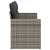 vidaXL Záhradná pohovka 2-sed s vankúšom Grey Poly Rattan Náhľad obrázku produktu 5