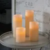 LED Kerze Big - Echtwachs - flackernde gelbe LED - Timer - Batteriebetrieb - H: 15cm D: 10cm - creme Anteprima dell’immagine prodotto
