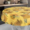Tischdecke wasserabweisend abwaschbar Gelb Rund 100cm Produktbild-Vorschau 2