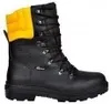A black work boot with yellow lining, shown against a white background. Produktbild-Vorschau