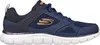 A side view of a blue Skechers athletic shoe against a white background. Produktbild-Vorschau