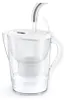 A Brita water filter pitcher with water being poured into it from a faucet. Produktbild-Vorschau