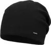 A black beanie hat is shown against a white background. Produktbild-Vorschau