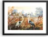 Gerahmtes Poster - Schwarzer Rahmen - Kraniche Vögel Herbst Produktbild-Vorschau 1