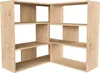 A corner bookshelf unit made of wood. Produktbild-Vorschau