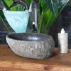Waschbecken NATURSTEIN-L ca. 40cm Flußstein Findling Produktbild-Vorschau 3