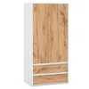 STIV Möbel | Kleiderschrank Weiß Matt/Eiche Wotan 90x50x180 Produktbild-Vorschau 1