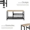 A product image showcasing a shoe rack with descriptive text about its design and construction. Náhled obrázku produktu