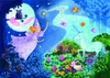 A magical forest scene at night with a fairy, unicorn, and various woodland creatures. Produktbild-Vorschau