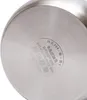 The bottom of a stainless steel pot with engraved text and symbols. Podgląd zdjęcia produktu