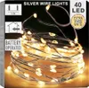 Vianočné osvetlenie 40 LED teplá biela na striebornom drôte Náhľad obrázku produktu 4