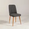 A single gray upholstered chair with wooden legs is shown against a white background. Produktbild-Vorschau